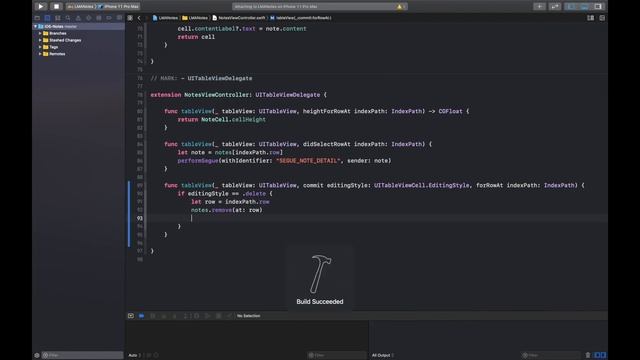 Swift: iOS Notes App - 6. Swipe to Delete in 2 Minutes смотреть онлайн