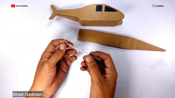 MAKE A HELICOPTER FROM CARDBOARD DIY AIRCRAFT