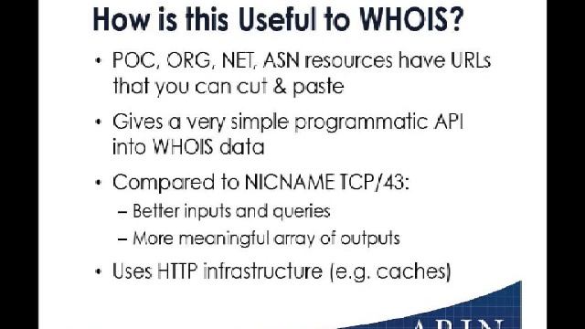 ARIN UPdate and Whois-RWS: Whois RESTful Web Service смотреть онлайн
