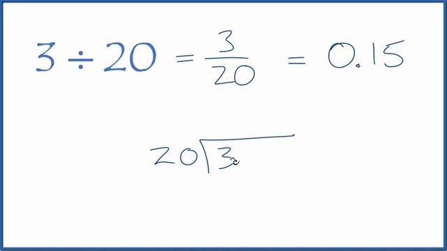 3 divided by 20 (3 ÷ 20) смотреть онлайн