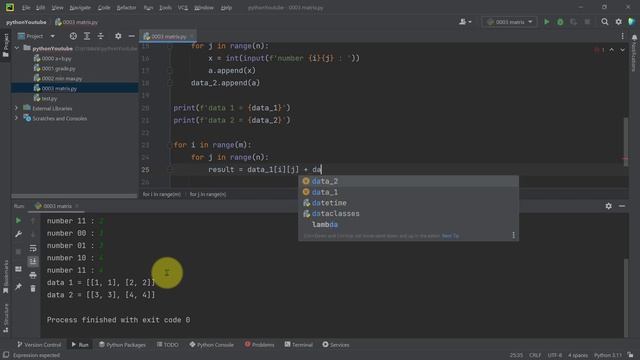 0003 Matrix Addition by python смотреть онлайн