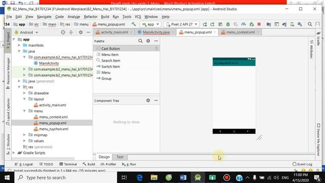 Tham khảo: Tạo Popup Menu cho ứng dụng смотреть онлайн