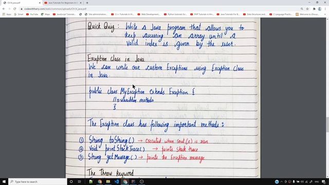 Exception class in Java смотреть онлайн