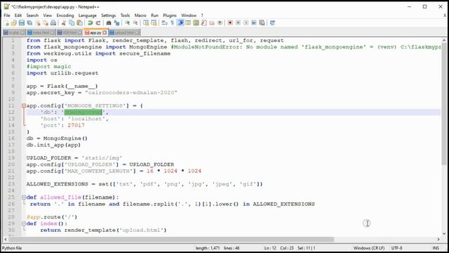 Python Flask MongoDB Upload File and validate before save to Database смотреть онлайн