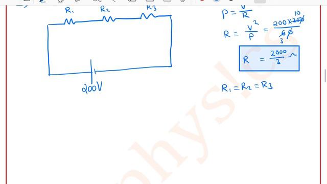 When three identical bulbs of 60 watt, 200 volt rating are connected in series to a 200 volt supply смотреть онлайн