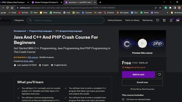 HTML 5, Python, Flask Framework, Product Designing, Java, C++, PHP Free courses смотреть онлайн