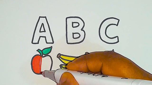 A for apple b for Banana drawing | Banana chizish uchun olma b uchun A Как нарисовать банан легкий смотреть онлайн