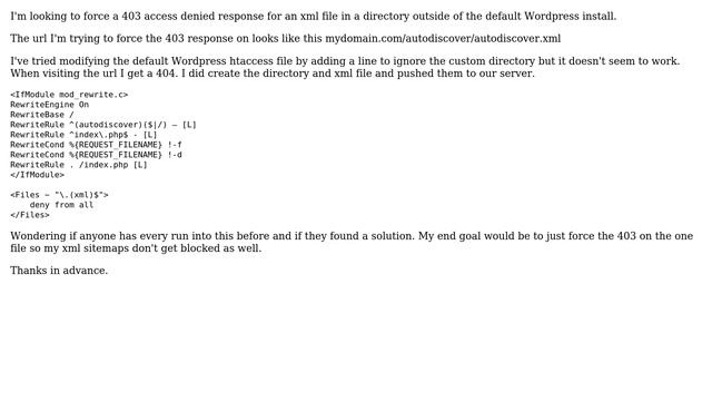 Wordpress: Force a 403 response to xml file in Wordpress (2 Solutions!!) смотреть онлайн