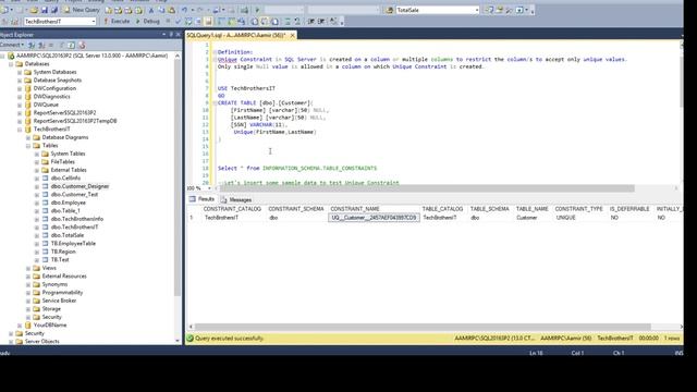 How to create Unique Constraint on Multiple Columns in SQL Server - SQL Server/TSQL Tutorial Part 9 смотреть онлайн