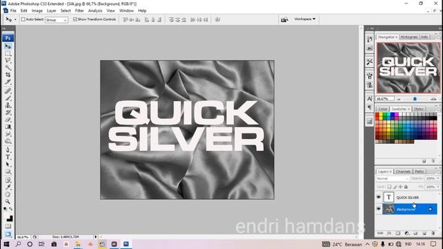 Cara Membuat Tulisan efek perak,kaca atau gelas #quicksilver photoshop смотреть онлайн