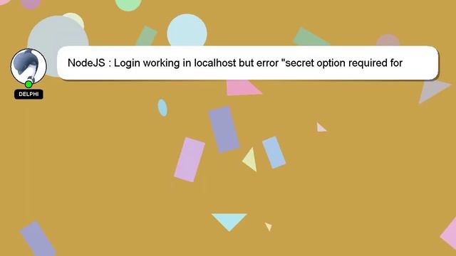NodeJS : Login working in localhost but error "secret option required for sessions" when deployed i смотреть онлайн