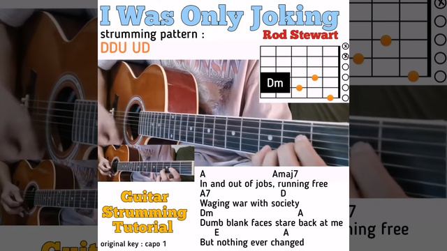 I Was Only Joking - Rod Stewart guitar chords w/ lyrics & strumming tutorial смотреть онлайн