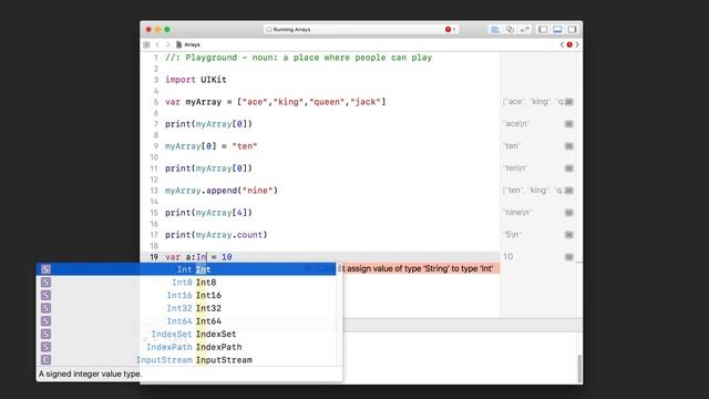 Build Your Swift Skills - Lesson 4 - Arrays смотреть онлайн