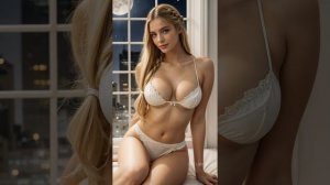 [4K] AI ART European Lookbook Model Video-Moonlit Window