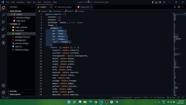 Customizing Tailwind CSS using tailwind.config.js file: Tailwind Tutorial #12 смотреть онлайн