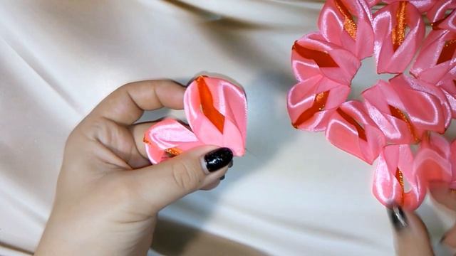 Цветы из лент канзаши. Как сделать красивые цветы из лент. Канзаши. смотреть онлайн
