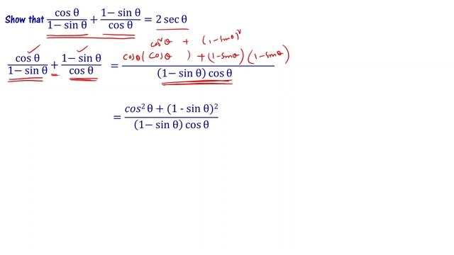 Show cos θ/(1 - sin θ) + (1 - sin θ)/cos θ = 2sec θ | Class 10 Trigonometry AP TS смотреть онлайн