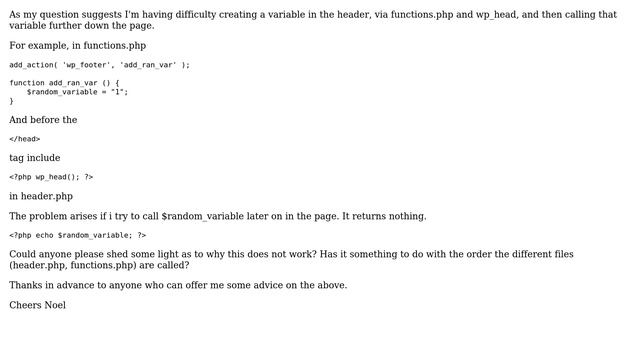 Wordpress: Passing a variable via wp_head and then calling it on the page (2 Solutions!!) смотреть онлайн