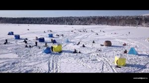 Зимняя рыбалка на Сахалине. 17.12.2017 года. Озеро Изменчивое. Вид с верху