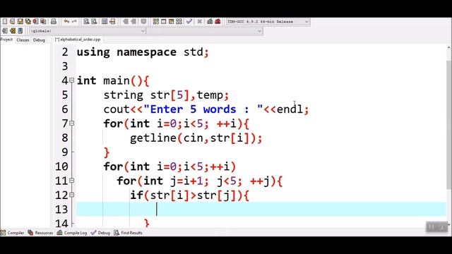 How to sort Strings in Alphabetical order in C++ смотреть онлайн