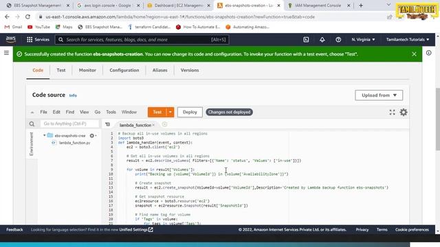 23. How to Automate EBS Snapshot using lambda and cloud watch | Part 2 | tamilantech смотреть онлайн