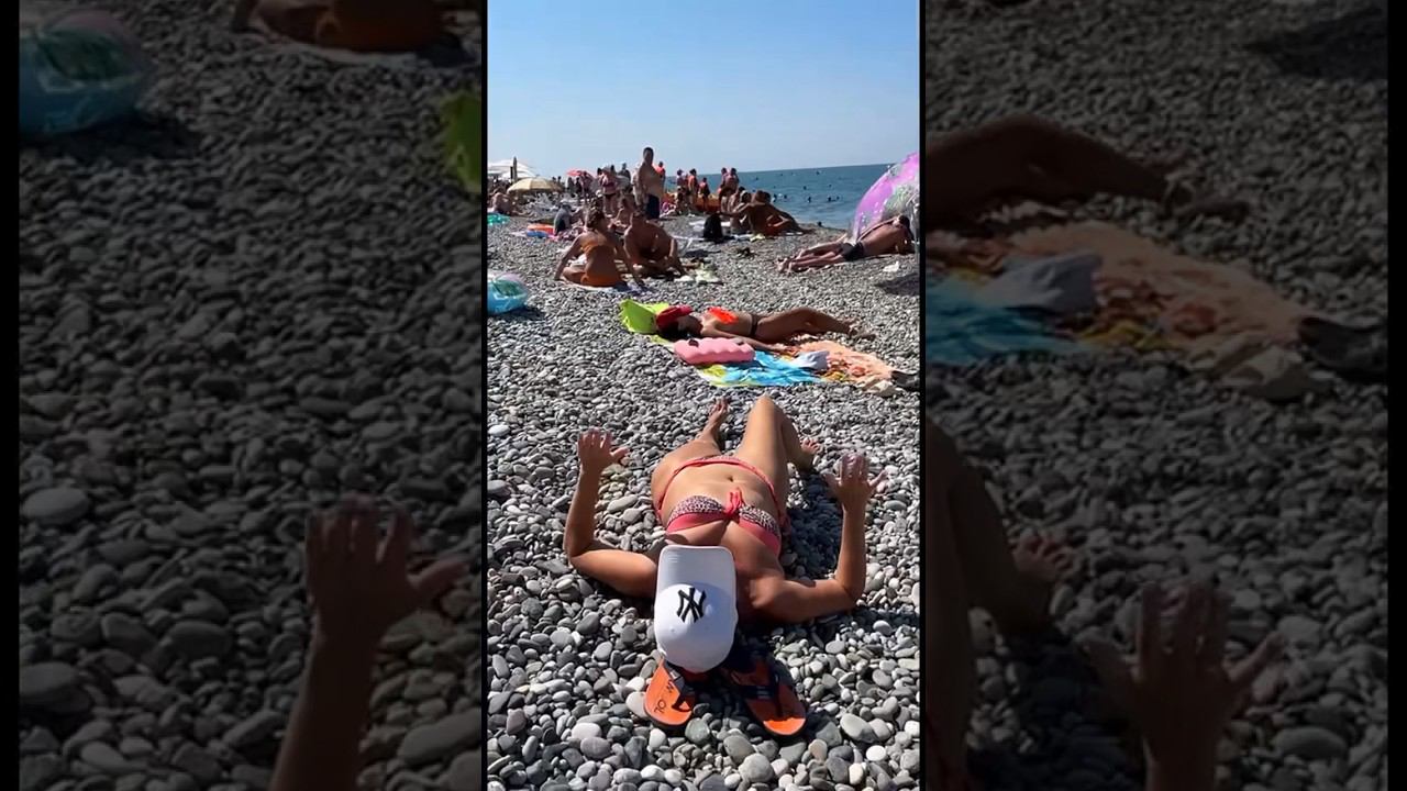 Абхазия! Так загорают в Алахадзы! #море #travel смотреть онлайн