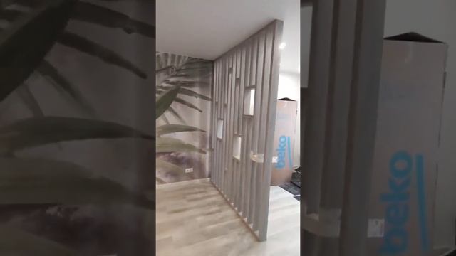 декоративная перегородка из бруса горизонтальными окошками. до / после смотреть онлайн