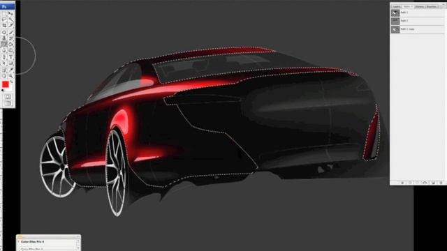 Car sketch rendering (PS & Sketchbook Pro time lapse) смотреть онлайн