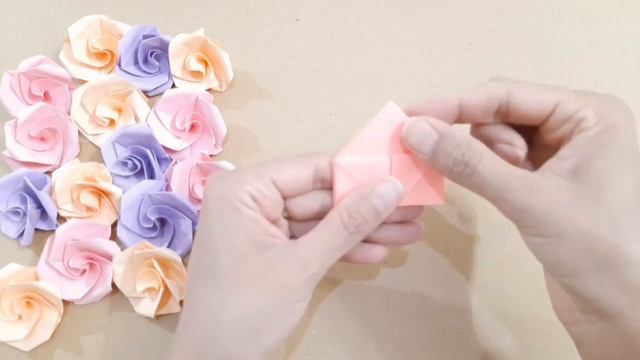 how to make paper rose | rose flower making | origami flower смотреть онлайн