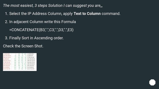 How do I get cells in Excel that contain IP addresses to sort properly? смотреть онлайн