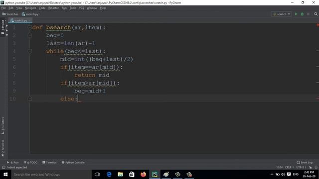 Binary Search Python using recursion || Binary Search With Python Program || Binary Search in Pytho смотреть онлайн