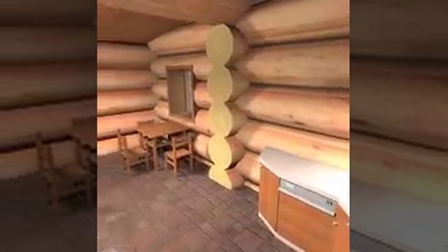 дизайн алькова с кухней в срубе из гигантских брёвен смотреть онлайн