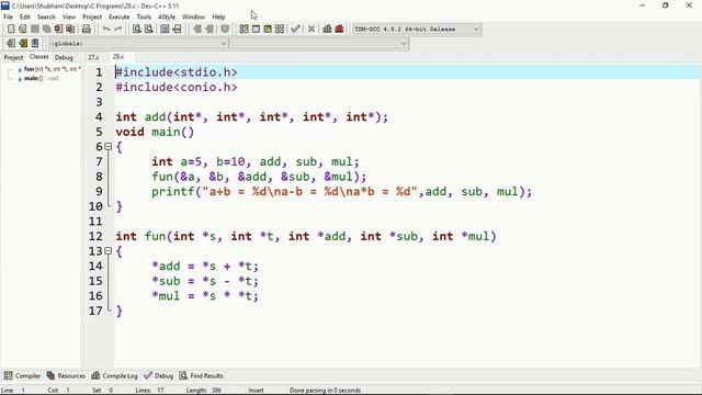 Function returning multiple value from it self in C (28) смотреть онлайн
