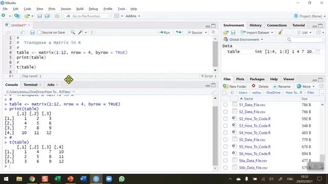 How To... Transpose a Matrix in R #52 смотреть онлайн