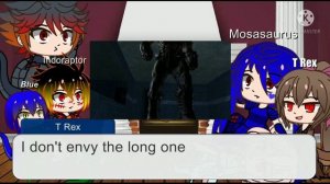 Jurassic world react to Doom Slayer vs scp 096 (part 1). FHD #gachaclub #jurassicworld #doom