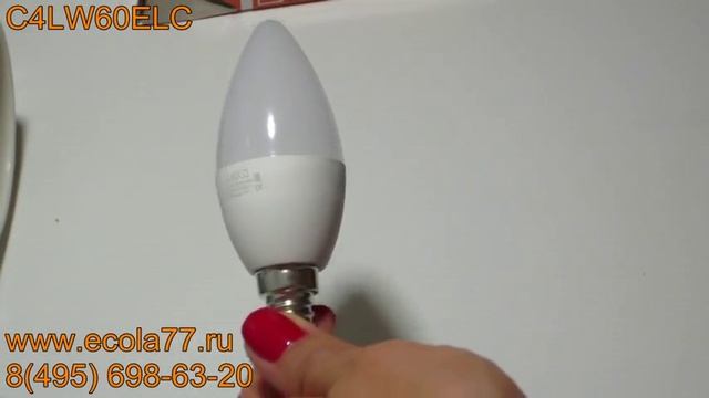Обзор светодиодной лампы свеча Ecola E14 6 W 2800K арт. C4LW60ELC смотреть онлайн