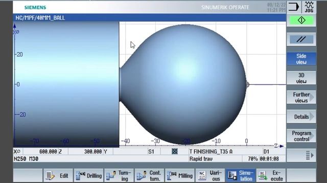 How to make full round ball in CNC machine | Full round ball making using contour in siemens 828D смотреть онлайн