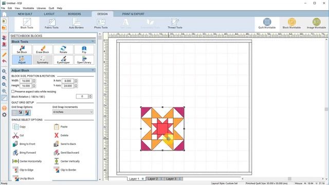 Designing Custom Quilts In Electric Quilt 8 (EQ8) Software