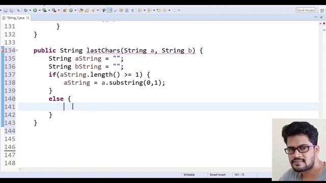22 Codingbat | String 1 | lastChars | Java coding practice | UiBrains | by Naveen Saggam смотреть онлайн