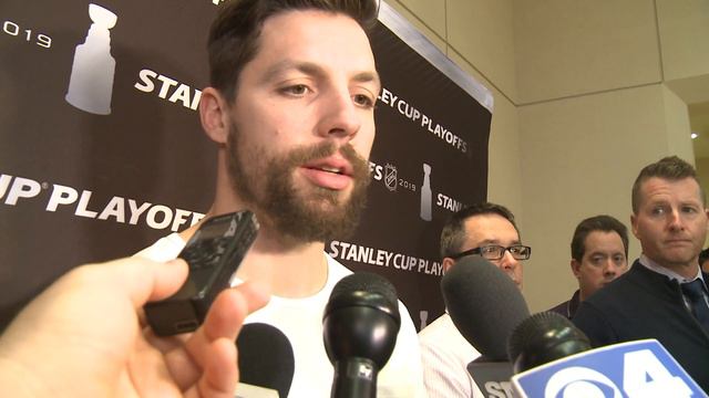 Blues forward David Perron talks after game one loss to Sharks in WCF смотреть онлайн