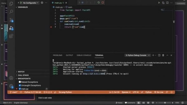 Fastapi Python Complete Tutorial|How To Use Debugging In Fastapi |Tutorial:8