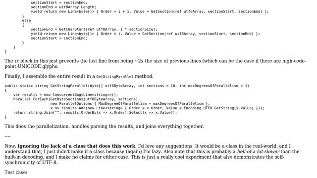 Code Review: Splitting a UTF-8 string into equal-sized byte-arrays for parallel processing смотреть онлайн