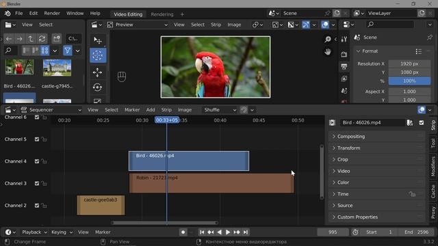 8. Blender VSE 3.3 LTS. Transform (Трансформация) смотреть онлайн