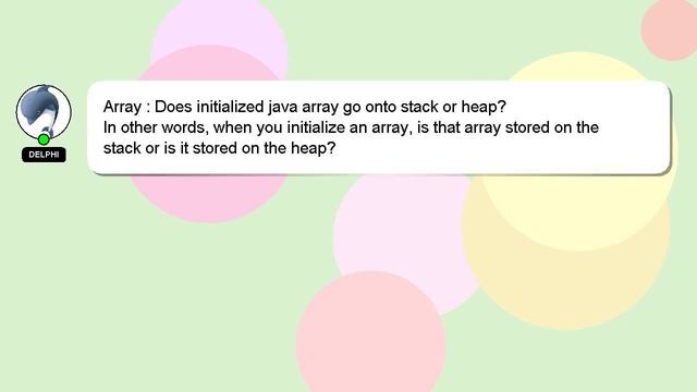 Array : Does initialized java array go onto stack or heap? смотреть онлайн