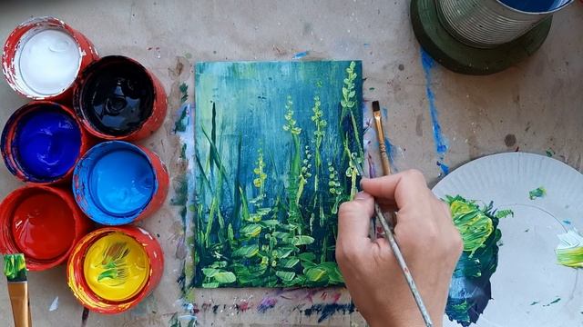 МАЛЬВЫ |Цветы из детства| Как нарисовать красками просто? смотреть онлайн