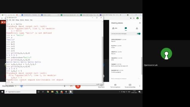 Python Programming Tutorial | Day 2 - Open Source Special Lab | BITSATHY смотреть онлайн