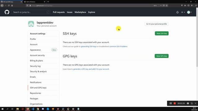 Github débutant Part/1 - Créer un Repository, une Clé SSH et utilisation de 'git clone' смотреть онлайн