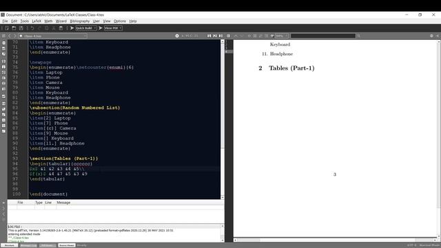 LaTeX Tutorial ~ Class 4 : Lists, Tables (Part-1) and Arrays (Complete LaTeX Tutorials) смотреть онлайн