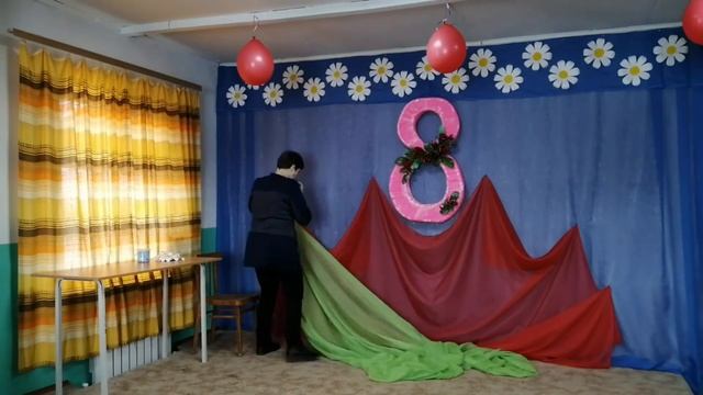Оформление сцены на 8 марта. Барбашинский ДК. смотреть онлайн