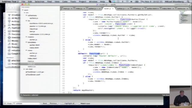 HTML5JKL lecture 03: Structuring JavaScript Client with MVC смотреть онлайн